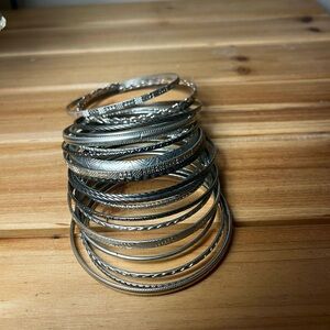 Elegant Silver Bangle Set